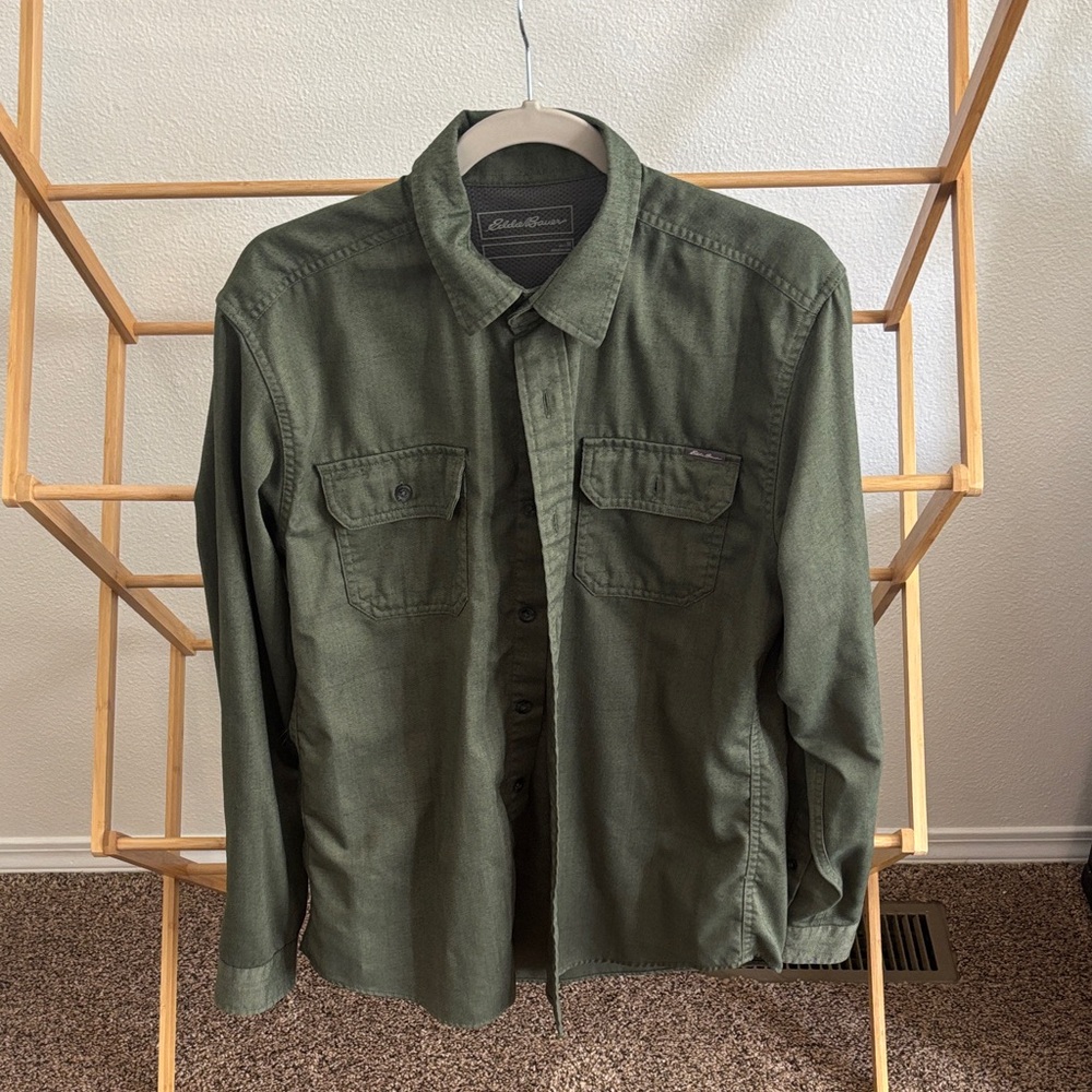 Eddie Bauer Olive Green Utility Shirt